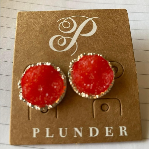Blake Earrings
Red druzy circles set in silver. 
.75” Weight: 0.3 oz. - Picture 3 of 3